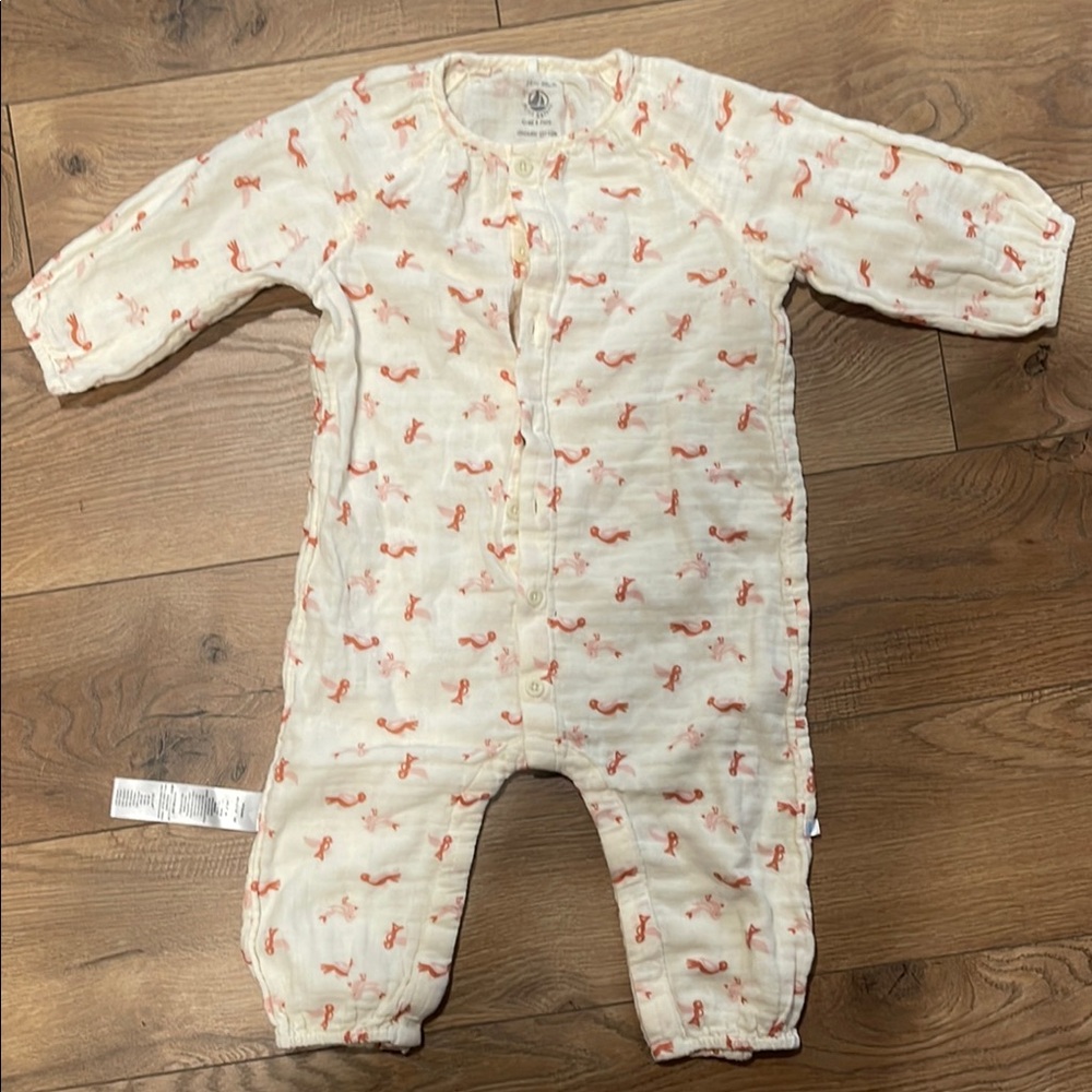 Petit Bateau Bird Print Baby One Piece
